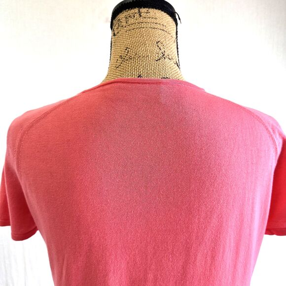 VDP Collection Coral Women's Rhinestone Scoop Neck Short Sleeve Sweater Top Sz M - Picture 7 of 15
